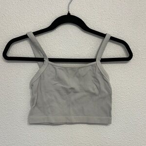 Close Women's Gray Ribbed Crop Top bralette small